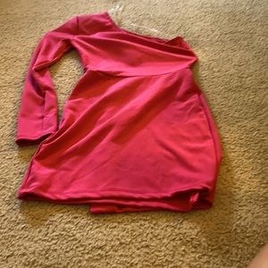 pink off shoulder dress